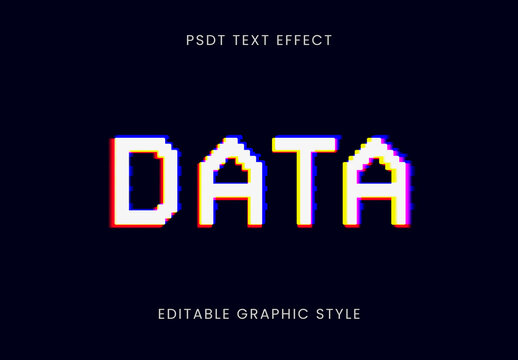 Colorful Glitch Font Pixel Digital Text Effect