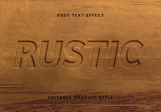 Debossing Wood Text Effect