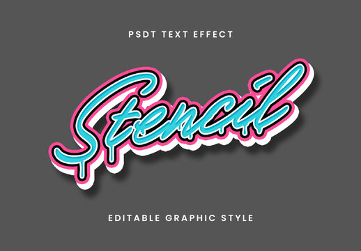 Pink And Light Blue Graffiti Font Handwritten Stencil Urban Text Effect