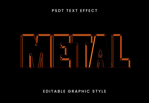 Orange And Black Metal Glow Font Industrial Embossed Text Effect