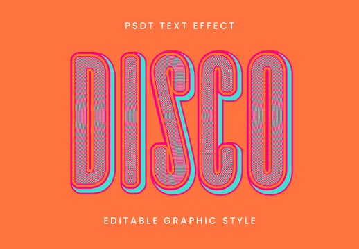 Orange Psychedelic Lines Font Retro Groovy Text Effect
