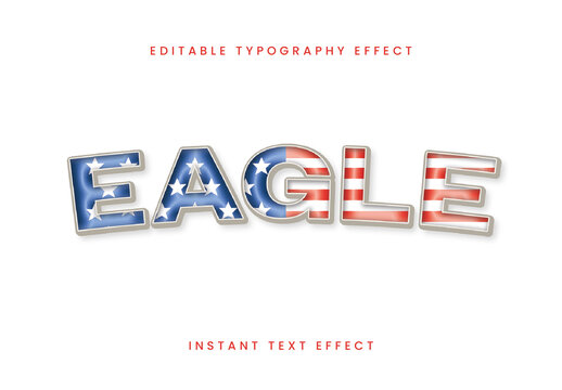 Red and Blue USA Font American Flag Inflate Text Effect