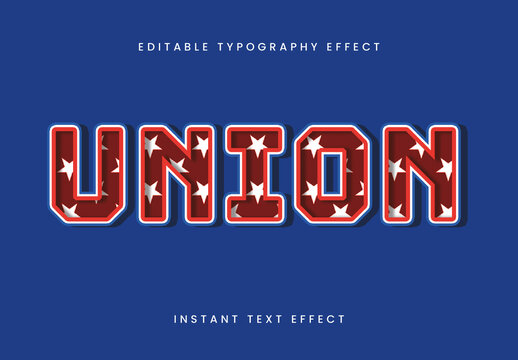 Red And White USA Font Flag Decorative Bold 3D Text Effect