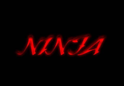 Black And Red Japan Font Ninja Brush Glowing Text Effect
