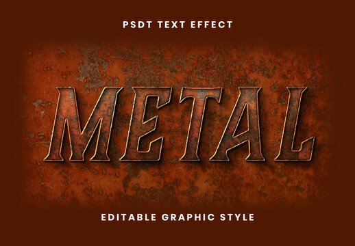 Red Rusty Font Rough Metal Beveled Text Effect