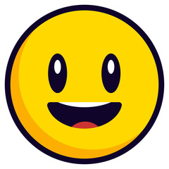Happy Emoji Smiley Icon Smiling Face Flat Style