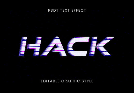 White Glitch Font Distortion Futuristic Text Effect