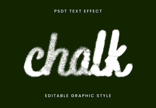 White Dusty Chalk Font Rough Script Text Effect