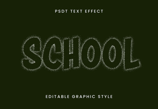White Chalk Outline Font School Dusty Text Effect