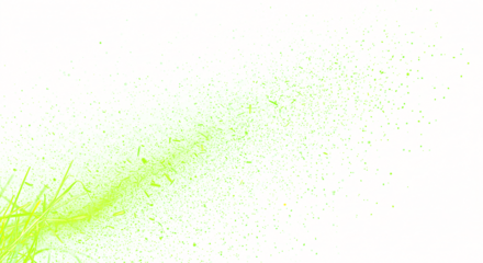Abstract Neon Green Grass and Splatter Effect on White Background.
