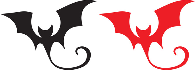 Halloween bat vector silhouette graphic design element for party decoration and scary night themed projects
