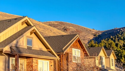 Suburban homes with mountain backdrop