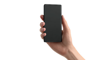 Hand Holding Smartphone on transparant background	