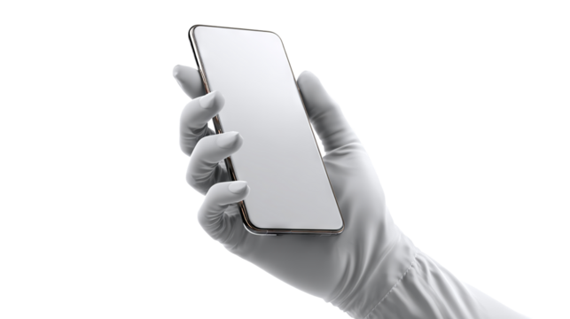 Hand Holding Smartphone on transparant background	