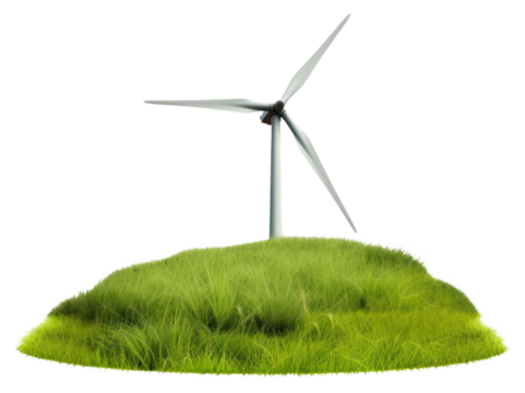 PNG Windmill on grass wind turbine machine plant lawn.