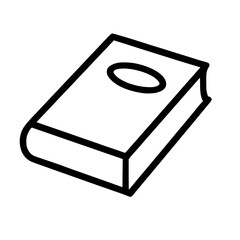 Simple isolated line art icon of a closed book
