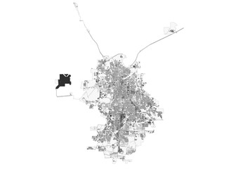 Obraz premium Vector highway and building map of Tyler in Texas