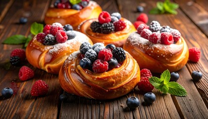 Delicious pastries filled with fresh berries