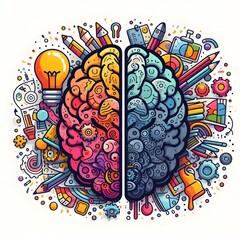 abstract background with colorful brain