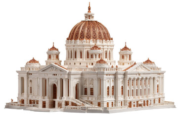 Neoclassical Parliament Building Model on Transparent Background