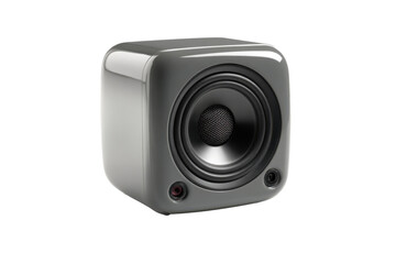 Obraz premium Glossy Gray PC Speaker on Transparent Background