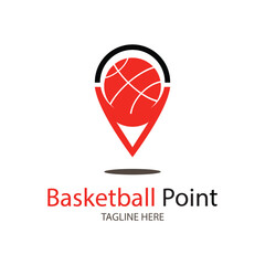 basketball point logo design on white background