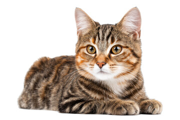Obraz premium Tabby Cat Portrait on Transparent Background