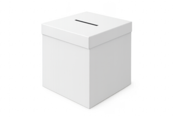 White suggestion box on transparent background promoting feedback and voting