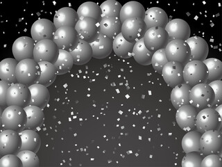 風船アーチ、紙吹雪、2銀B