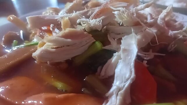 chicken and vegetable capcay Indonesia Chinnese street food 