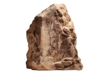 Weathered Stone Monolith on Transparent Background