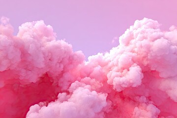 Pink fluffy clouds fill the sky