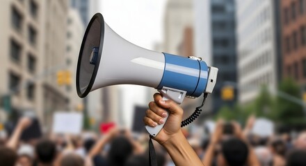 Amplifying Voices A Powerful Megaphone at a City Protest