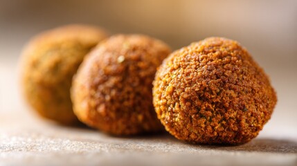 falafel crisp surface clear surroundings gently out of focus.