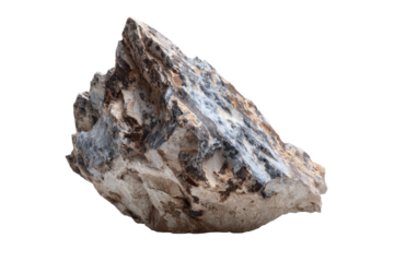 Isolated Coastal Rock with Weathered Surface