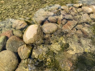 Rocks in a Clear Stream - A Natural Waterscape.