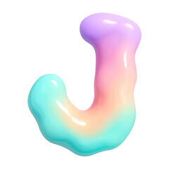 Fototapeta premium PNG Colorful glossy letter J