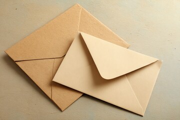 Two light brown and beige envelopes