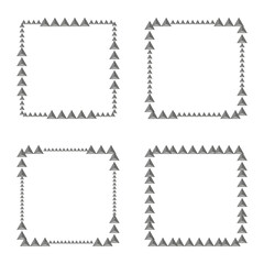 Square frame triangles. Geometric sharp border. Minimal modern style. Vector abstract