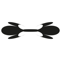 Abstract wide wings. Black geometric figure. Bold symmetric shape. Vector form