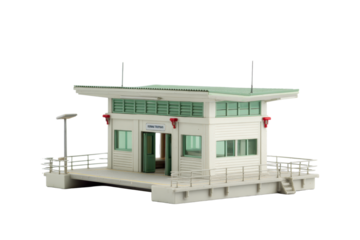 Miniature Port Station Model Isolated on Transparent Background