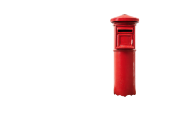 Red Vintage Post Box on Transparent Background
