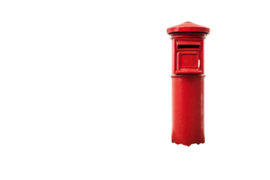 Red Vintage Post Box on Transparent Background - Powered by Adobe