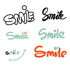 Obraz premium doodle hand writing typography smile illustration cartoon