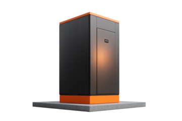 Modern Freestanding Power Box on Concrete Pedestal