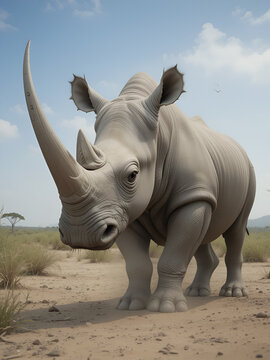 White rhino dehorning -  the antidote in needle