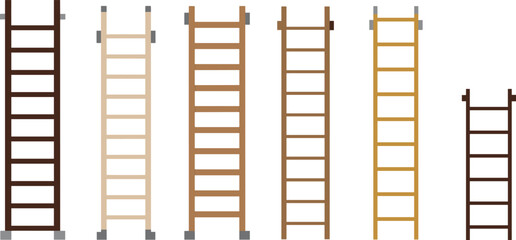  Wooden ladders collection, rustic vertical designs, construction tools, home improvement, vintage textures, carpentry elements, industrial decor, minimalist structure, ladder variations © Joyaber's World