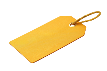 Yellow Price Tag on Transparent Background