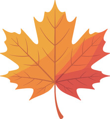 Obraz premium Vibrant Maple Leaf Vector Illustration in Orange and Yellow Autumn Colors