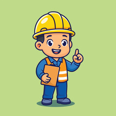 worker cartoon collection use yellow helmet